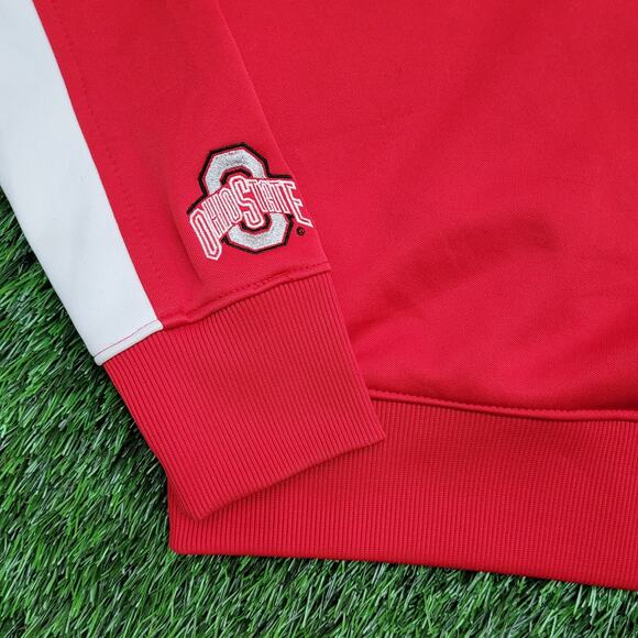 Ohio-State OSU Track Jacket Womens Medium 18x23 Red White Colorblock Raglan - Picture 10 of 10